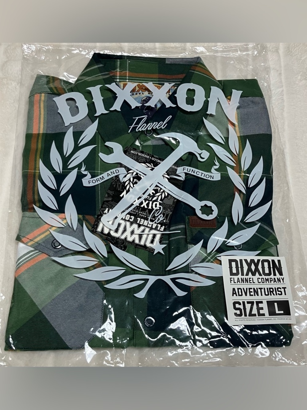 New DIXXON The Adventurist Flannel Mens Large BNIB
